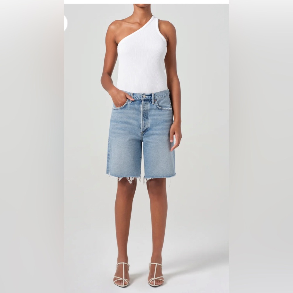 Agolde 90s long cutoff denim shorts